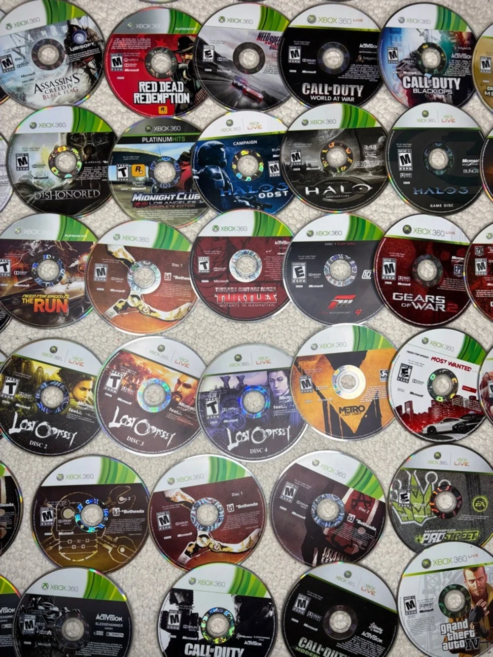 Set of 62 XBox 360 Video Games
